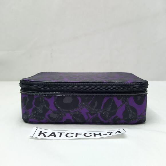 Coach Purple Canvas Zip Around Travel Jewelry Box - Picture 4 of 12